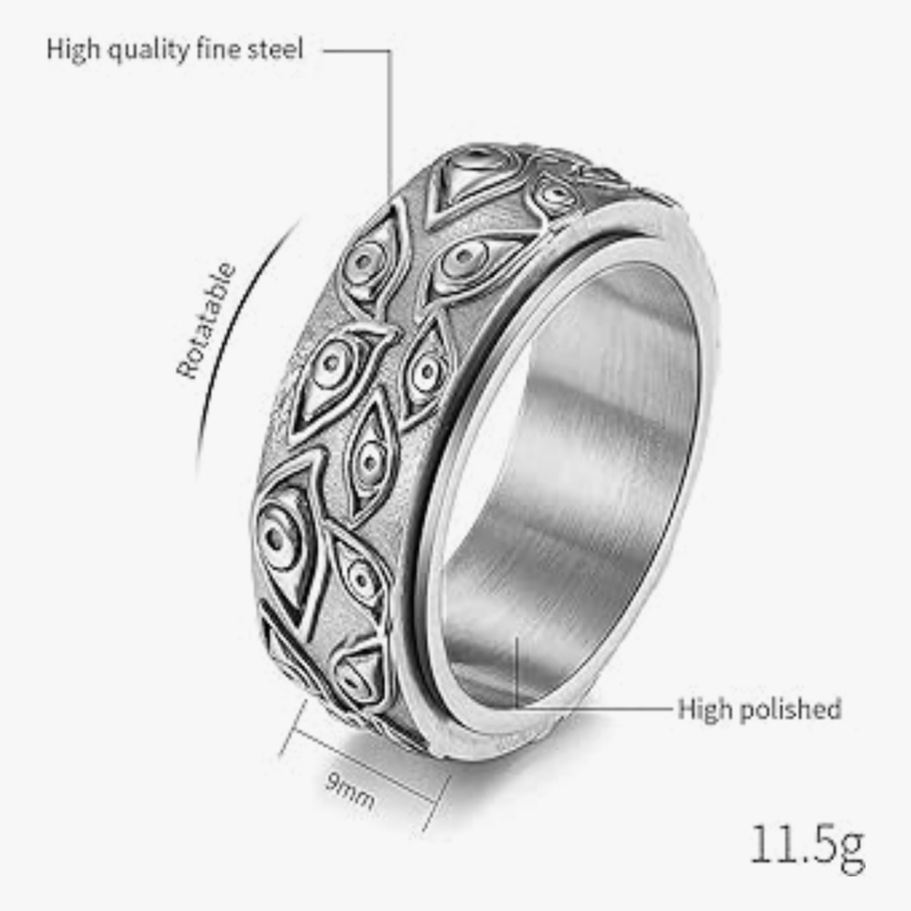 Silver Eye Pattern Ring - image 2